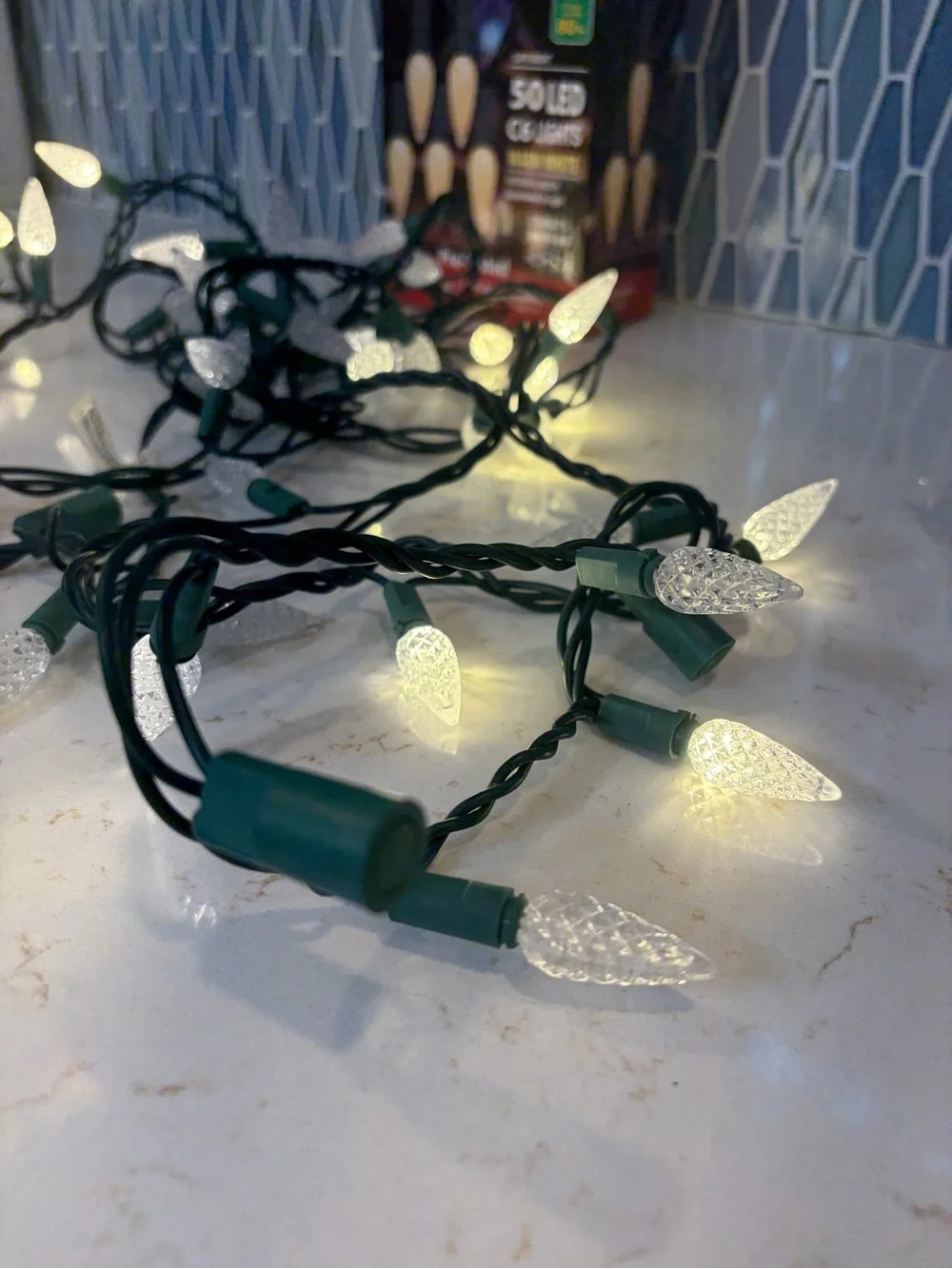 50 LED C6 Warm White String Lights